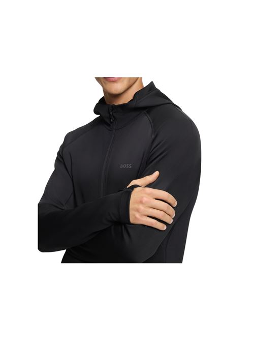 FELPA CON CAPPUCCIO ZIP CON LOGO RIFLETTENTE HUGO BOSS | 50531224001